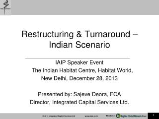 Restructuring &amp; Turnaround – Indian Scenario