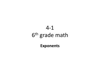 4-1 6 th grade math