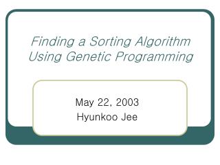 Finding a Sorting Algorithm Using Genetic Programming