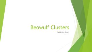 Beowulf Clusters