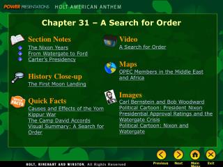 Chapter 31 – A Search for Order