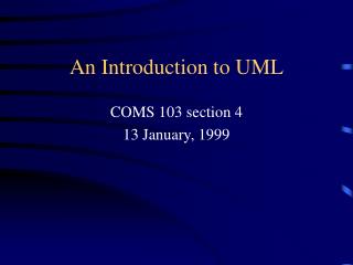 An Introduction to UML