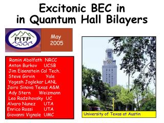 Excitonic BEC in in Quantum Hall Bilayers