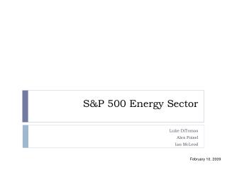 S&amp;P 500 Energy Sector