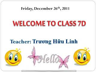 WELCOME TO CLASS 7D