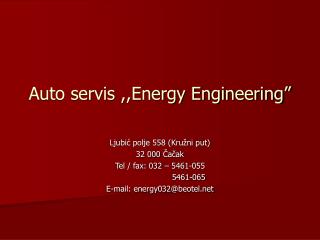 Auto servis ,,Energy Engineering”