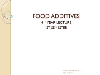 FOOD ADDITIVES