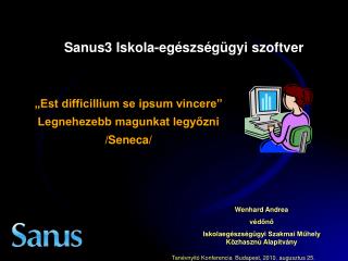 Sanus3 Iskola-egészségügyi szoftver