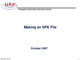 Making an SPK File