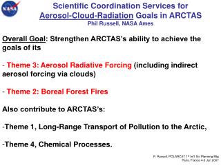 Overall Goal : Strengthen ARCTAS’s ability to achieve the goals of its