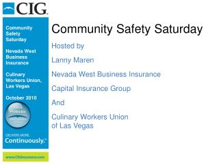 Community Safety Saturday Hosted by Lanny Maren Nevada West Business Insurance