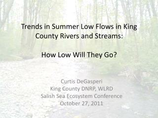 Trends in Summer Low Flows in King County Rivers and Streams: How Low Will They Go?