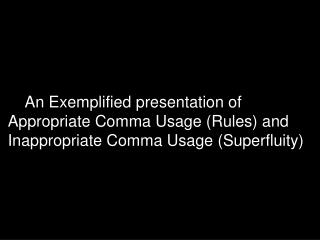 English 081 Comma Rules
