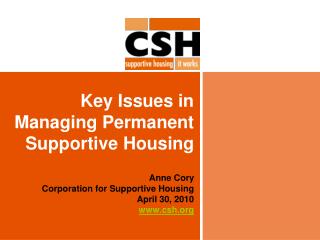 Key Issues in Managing Permanent Supportive Housing