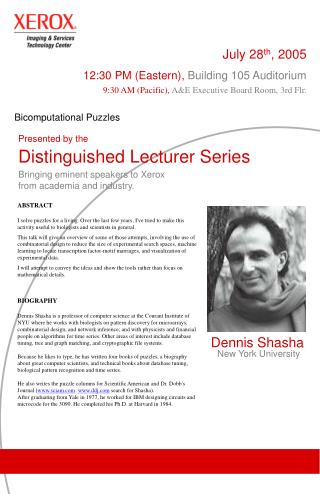 Dennis Shasha New York University