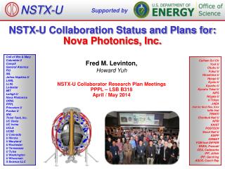 NSTX-U Collaboration Status and Plans for: Nova Photonics, Inc.