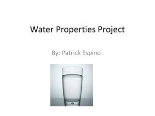 Water Properties Project