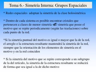 Tema 6.- Simetría Interna: Grupos Espaciales