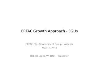 ERTAC Growth Approach - EGUs