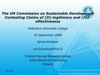 The UN Commission on Sustainable Development