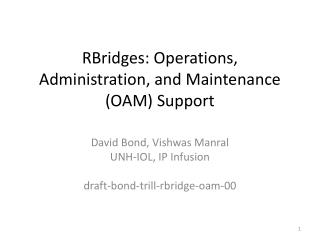 RBridges: Operations, Administration, and Maintenance (OAM) Support