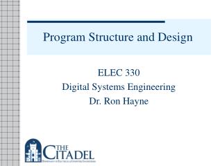 Program Structure and Design
