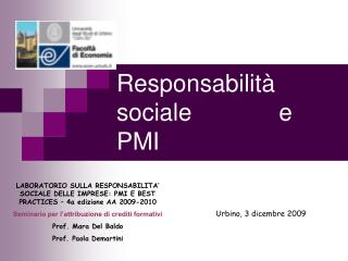 Responsabilità sociale e PMI