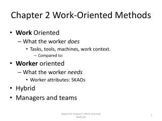 Chapter 2 Work-Oriented Methods