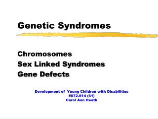 Genetic Syndromes