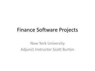 Finance Software Projects