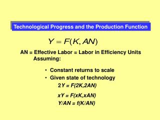 Technological Progress and the Production Function