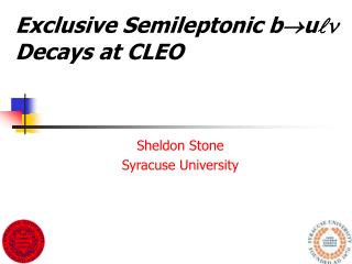 Exclusive Semileptonic b u   Decays at CLEO