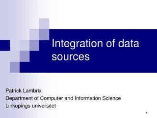 Integration of data sources