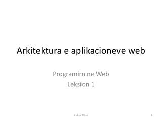 Arkitektura e aplikacioneve web