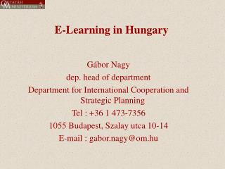E-Learning in Hungary