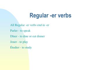 Regular -er verbs
