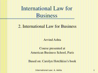 International Law for Business