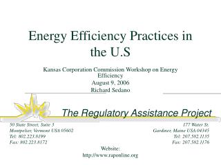 Energy Efficiency Practices in the U.S
