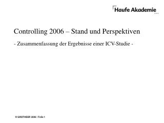 Controlling 2006 – Stand und Perspektiven