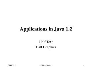 Applications in Java 1.2