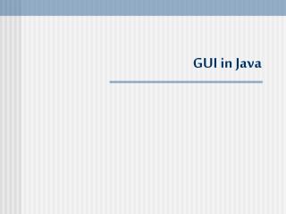 GUI in Java