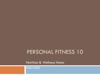 Personal Fitness 10