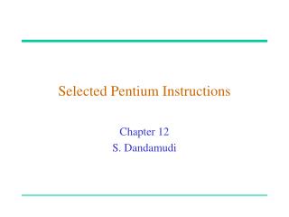 Selected Pentium Instructions