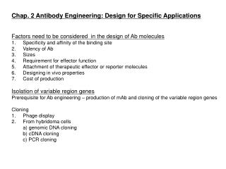 Chap. 2 Antibody Engineering: Design for Specific Applications