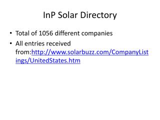 InP Solar Directory