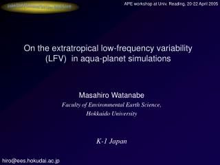 On the extratropical low-frequency variability (LFV) in aqua-planet simulations