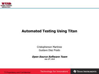 Automated Testing Using Titan