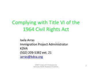 Language Access: Complying with Title VI of the 1964 Civil Rights Act