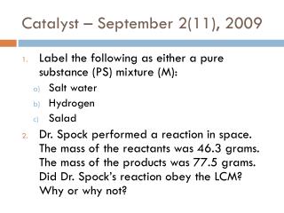 Catalyst – September 2(11), 2009