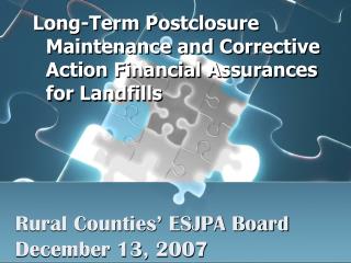 Rural Counties’ ESJPA Board December 13, 2007